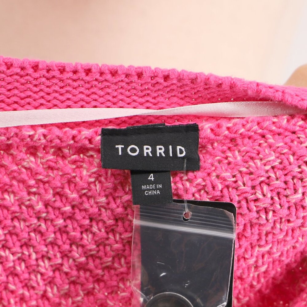 NWT TORRID Pink Chunky Knit Button Up Cardigan Sweater Size 4X - Picture 6 of 11